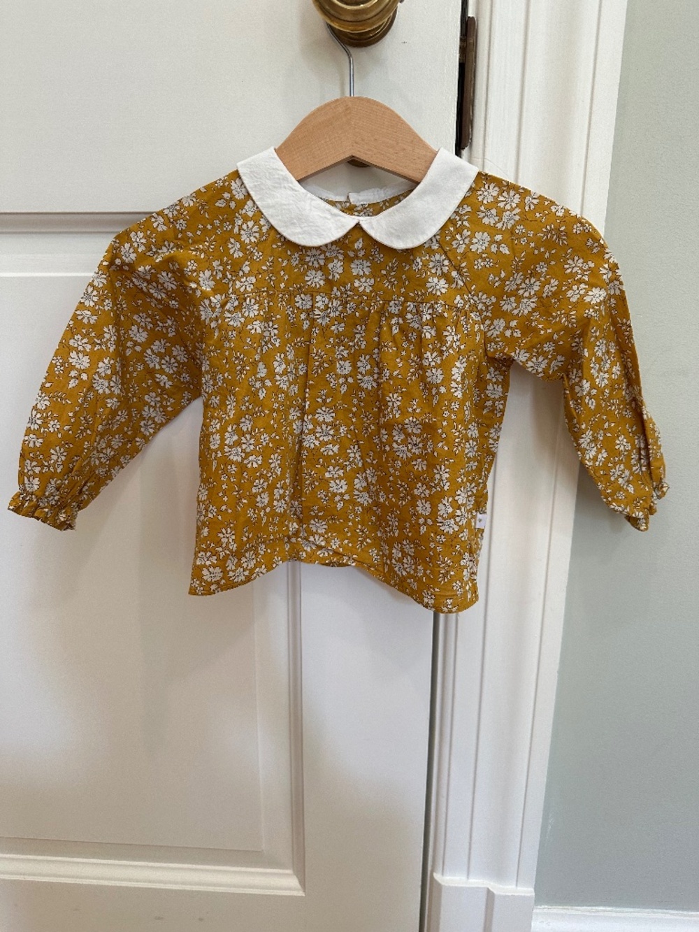 Jacadi Liberty Capel Floral Blouse Mustard 12M 74 cm